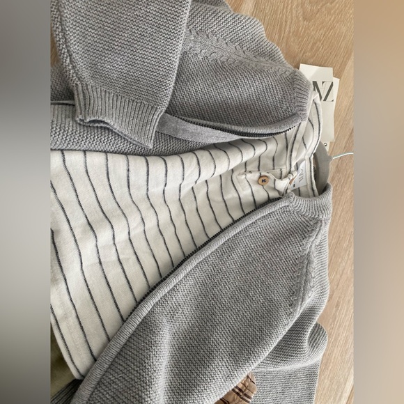 NWT Zara baby kids size 2-3 gray knit zip sweater jacket boys girls - Picture 5 of 9